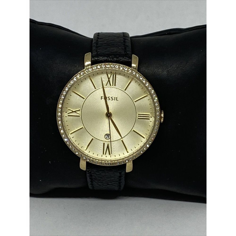 Fossil Jacqueline ES3547 Women's Black Leather Analog Dial Quartz Watch NO126